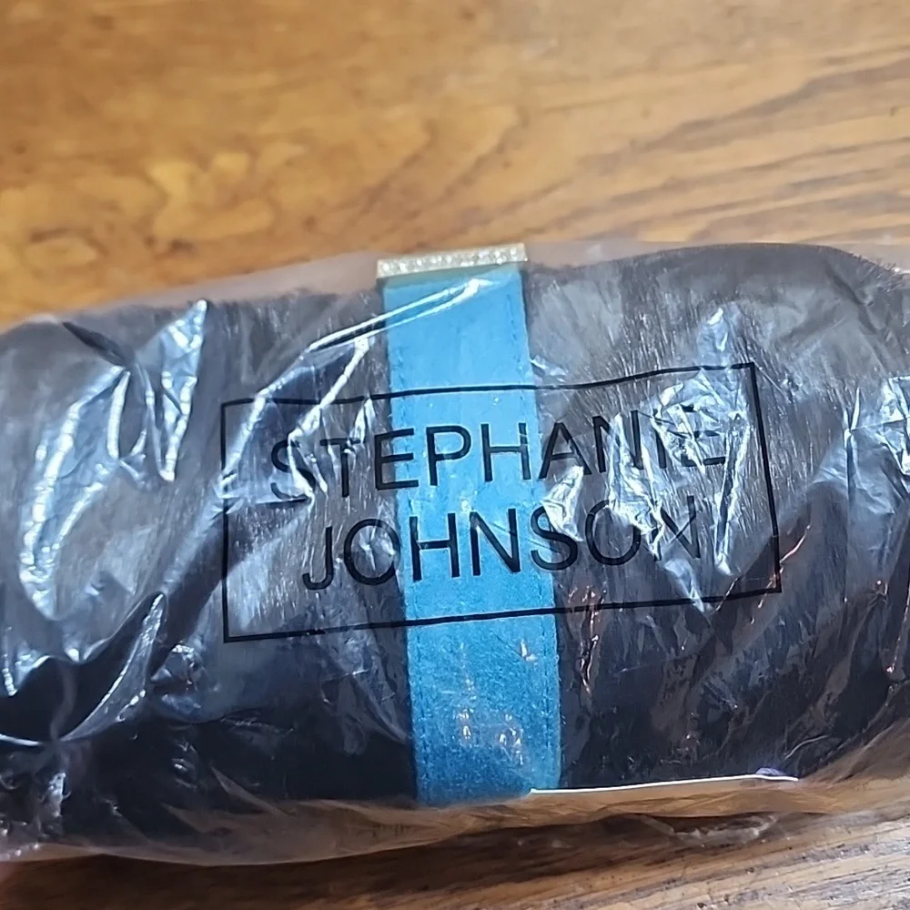NWT Stephanie Johnson Faux Fur And Rhinestone Make Up Or Jewelry Zippered Bag